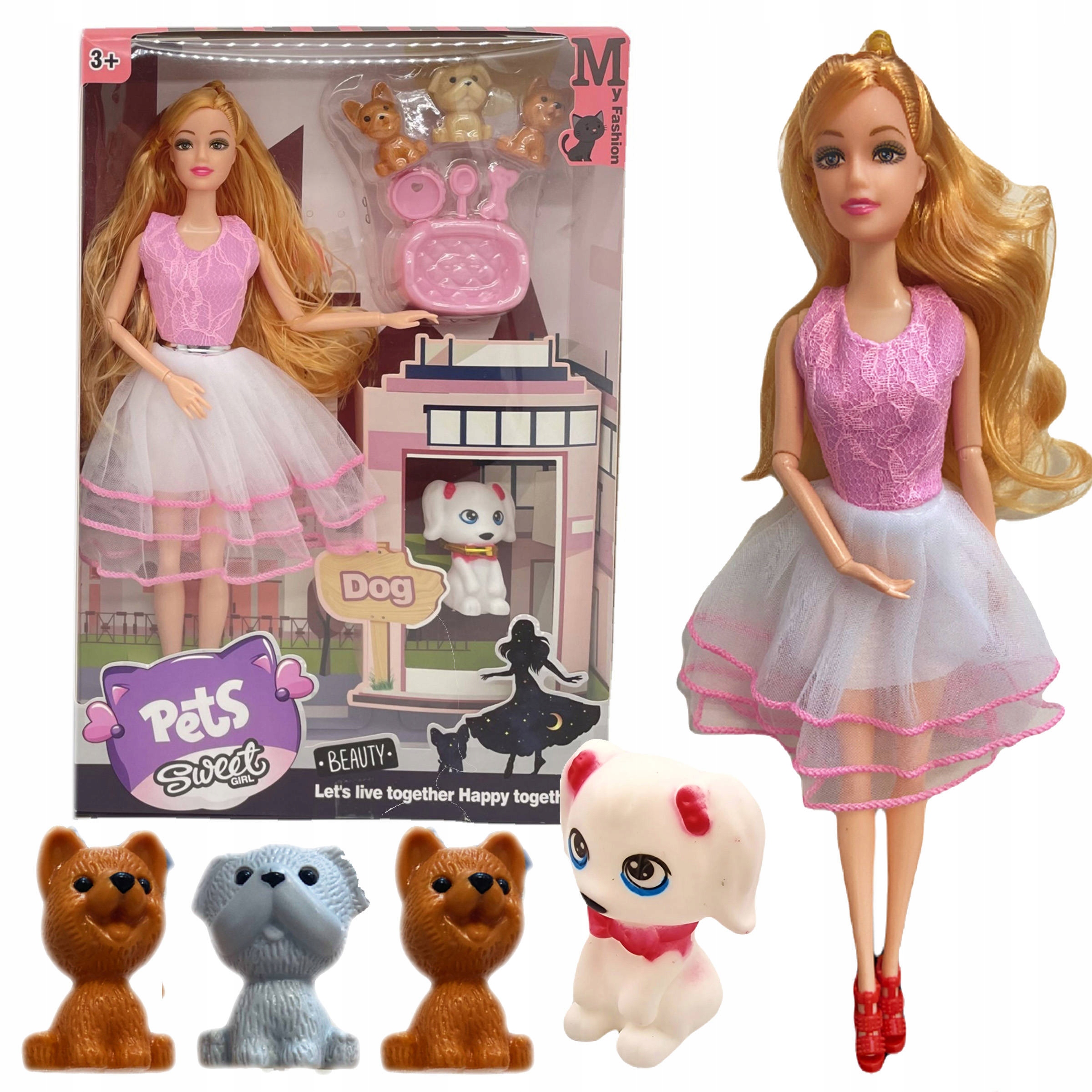 

Lalka Opiekunka Zwierząt Zestaw Pieski Akcesoria