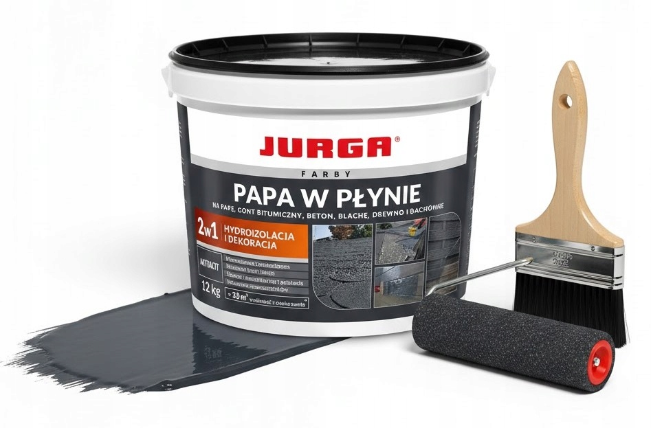 Jurga Papa w płynie 12kg Antracyt hydroizolacja dachu