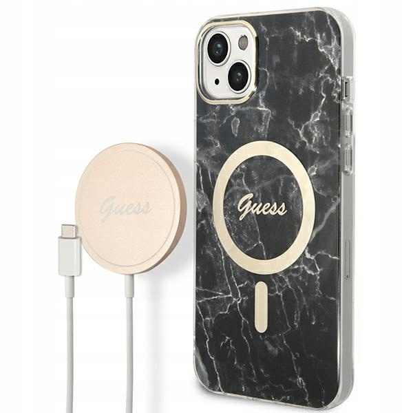 Sada Guess pouzdro bezdrátová nabíječka GUBPP14MHMEACSK pro Apple iPhone 14
