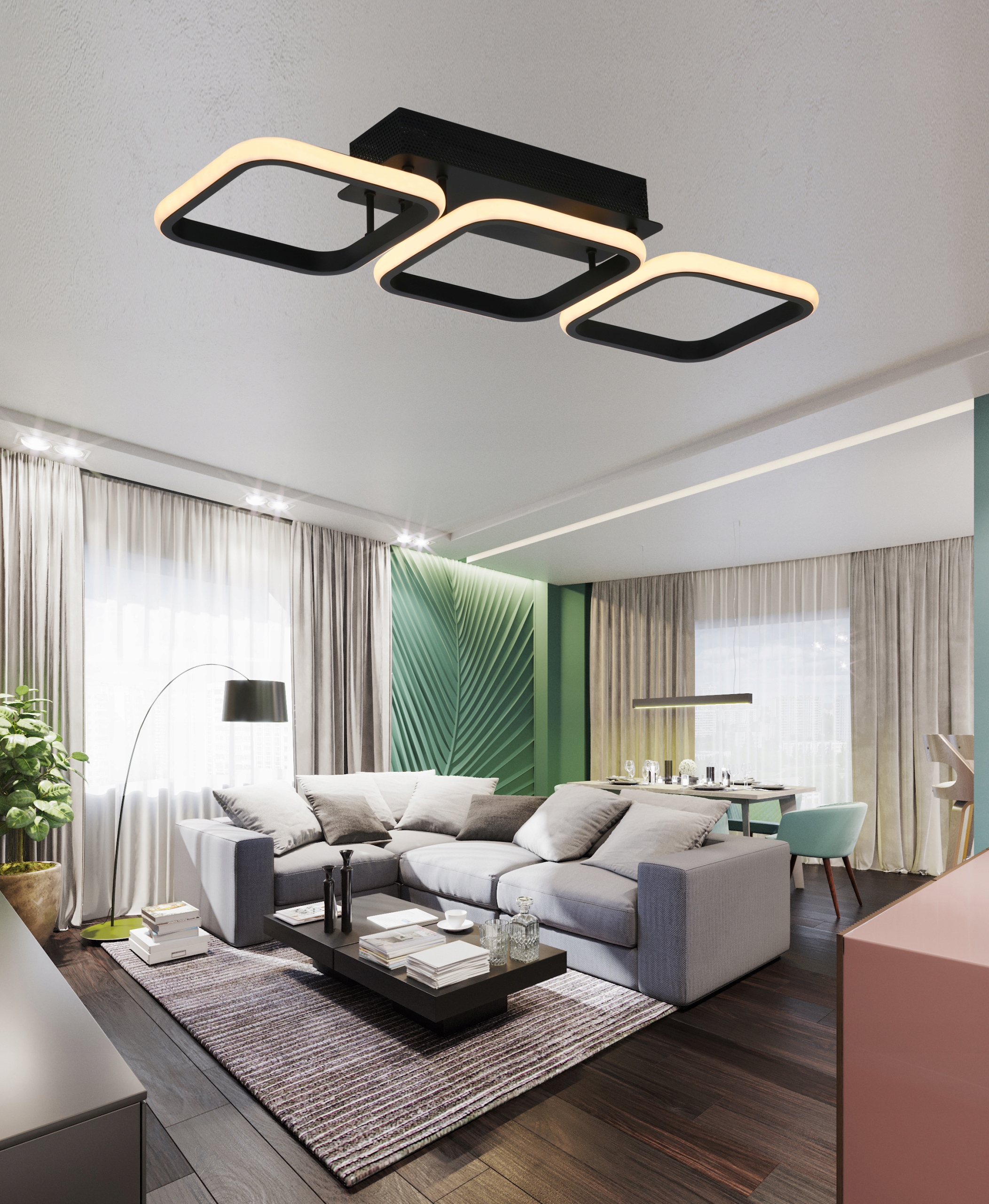 LAMPA LED ŻYRANDOL SUFITOWA PLAFON LED + PILOT Rodzaj gwintu zintegrowane źródło LED