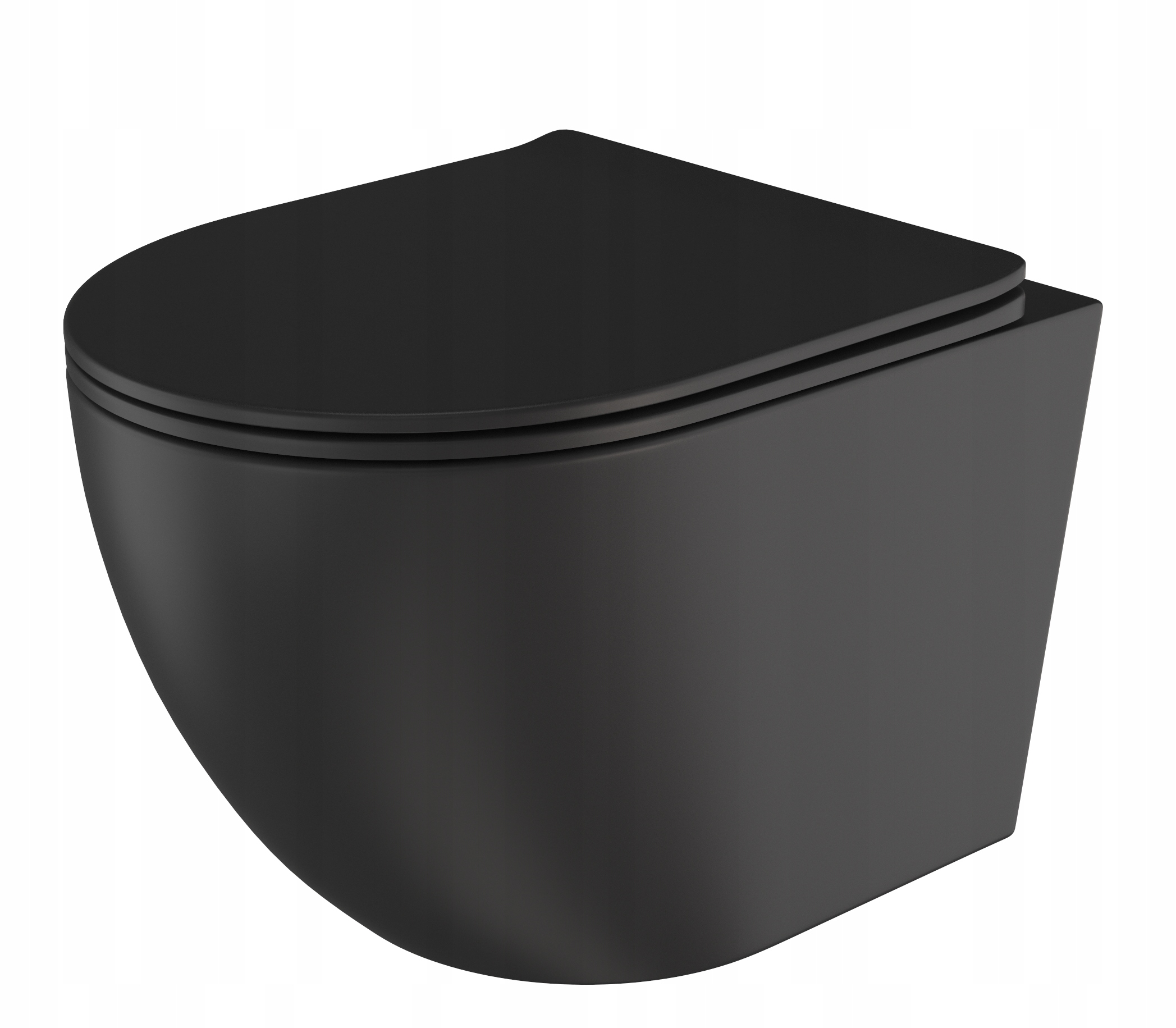 Černá Záchodová Mísa Bez Příruby, Závěsná Deska Via