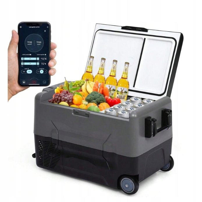 Lodówka Samochodowa 45L Dwustrefowa 2w1 Kompresorowa 12/24V 230V Dual Zone