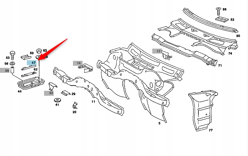Držák akumulátoru Mercedes A1076261012