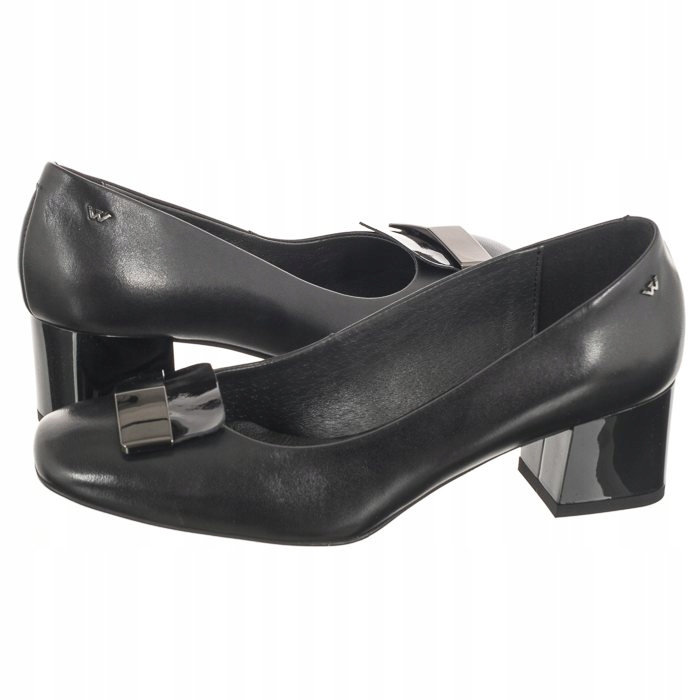 Dámské klasické lodičky na podpatku Wojas černé 35097