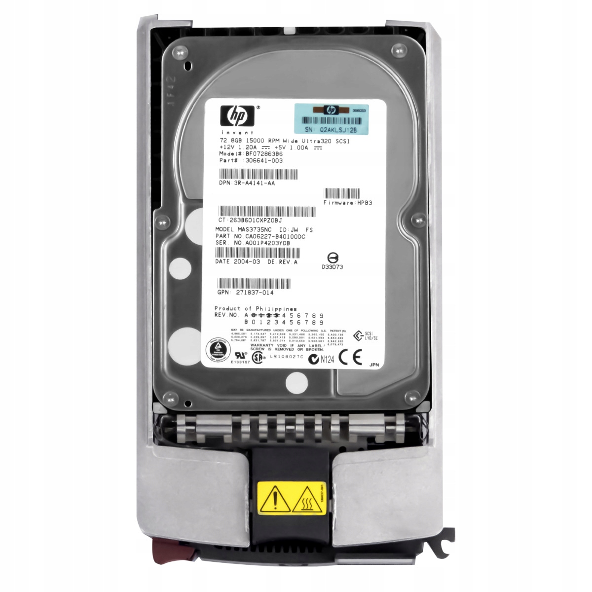 Hp 306641-003 73GB 15K 8MB Scsi 3.5'' BF072863B6