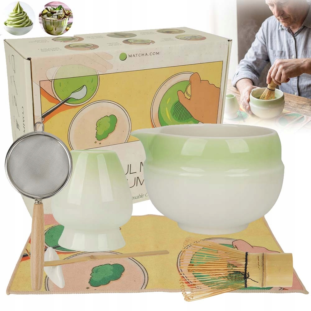 Zestaw Prezentowy Do Herbaty Matcha Mioteł Matcha 7 El Z Ceramicznym Miska