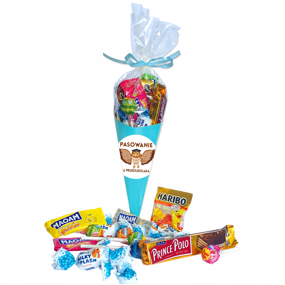 RÓG OBFITOŚCI TYTA PASOWANIE ROŻKI ZE SŁODYCZAMI na ucznia przedszkolaka Kod producenta Tyta ze słodyczami