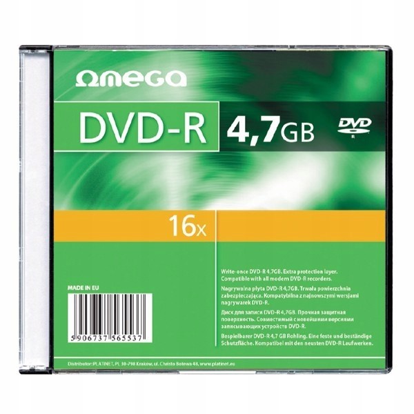 Dvd-r 4,7GB X16 Omega Slim 56818