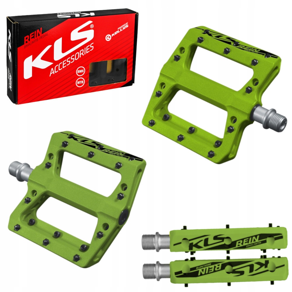 Pedały rowerowe Kls Kellys Rein Green maszynowe