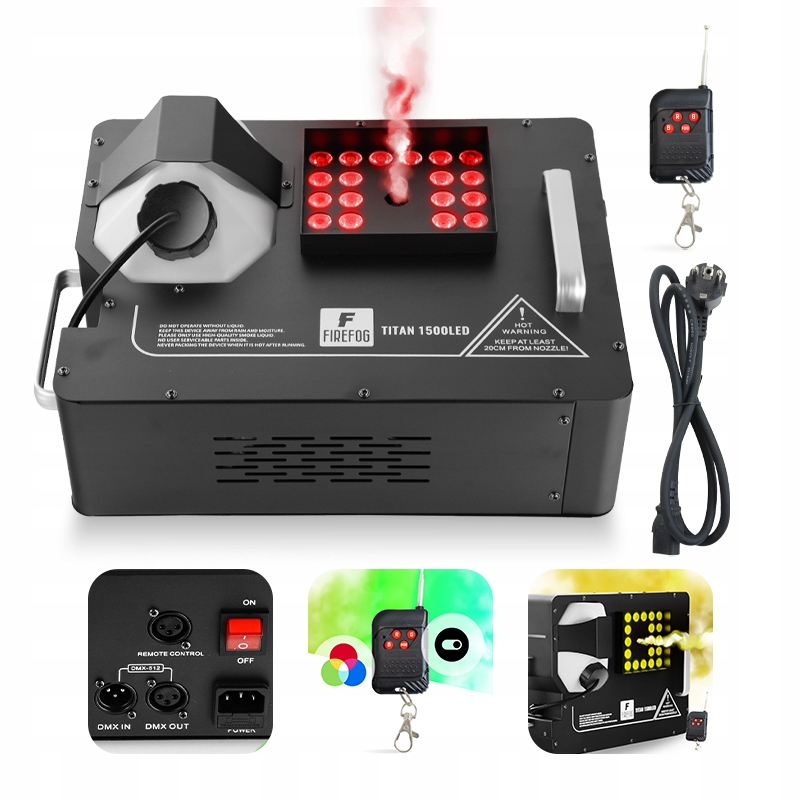 Wytwornica dymu pionowego Led 1500W DMX dymownica z pilotem
