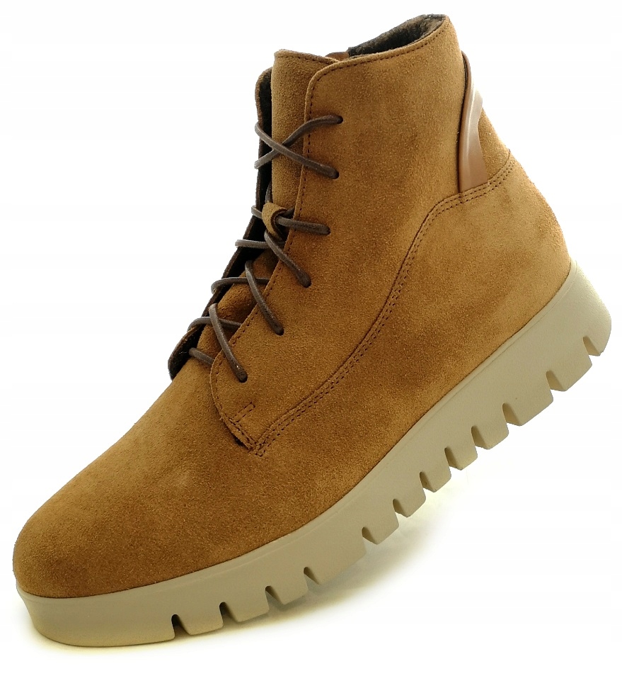 Dámské dámské kotníkové boty Kožené karamelové Aga 09292