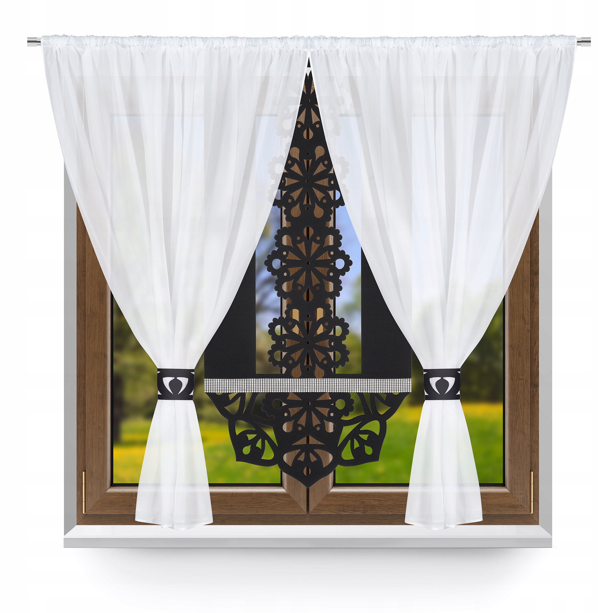 P7 Firana nowoczesna Komplet do salonu sypialni panel ekran glamur 300x150