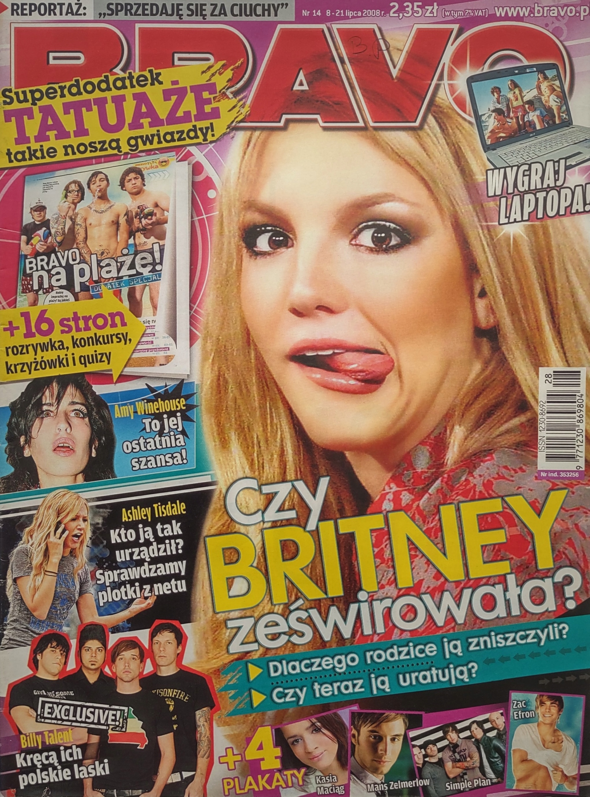 Bravo 14 2008 brak plakatów i dodatków