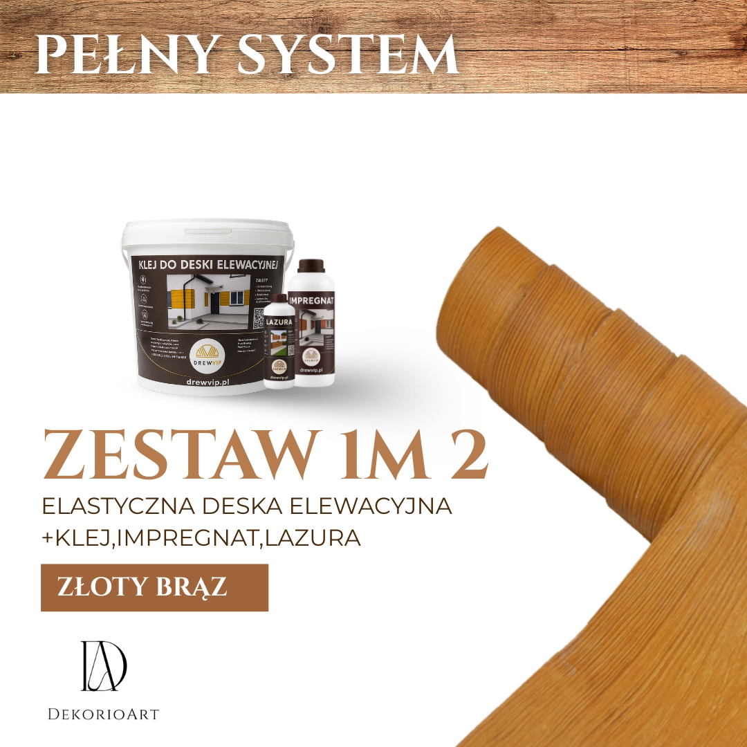 Set 1 m2 Pružná fasádní deska zlatá barva Bronz
