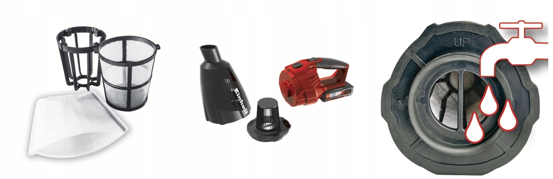 ODKURZACZ AKUMULATOROWY SAMOCHODOWY RĘCZNY BEZPRZEWODOWY ZESTAW 2,5 EINHELL Filtr Tak