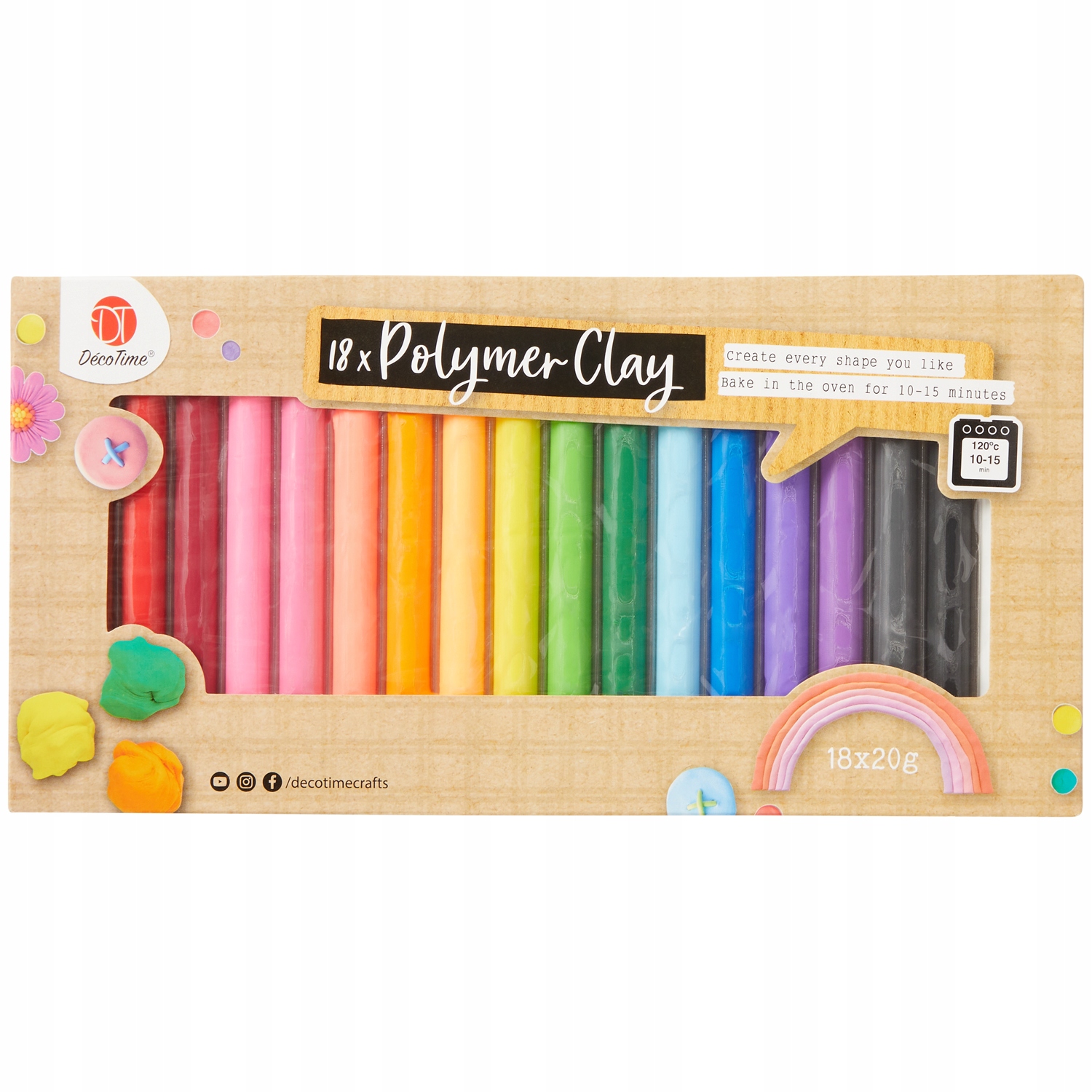 Modelína tepelně vytvrzující jíl hlína 18 ks x20g