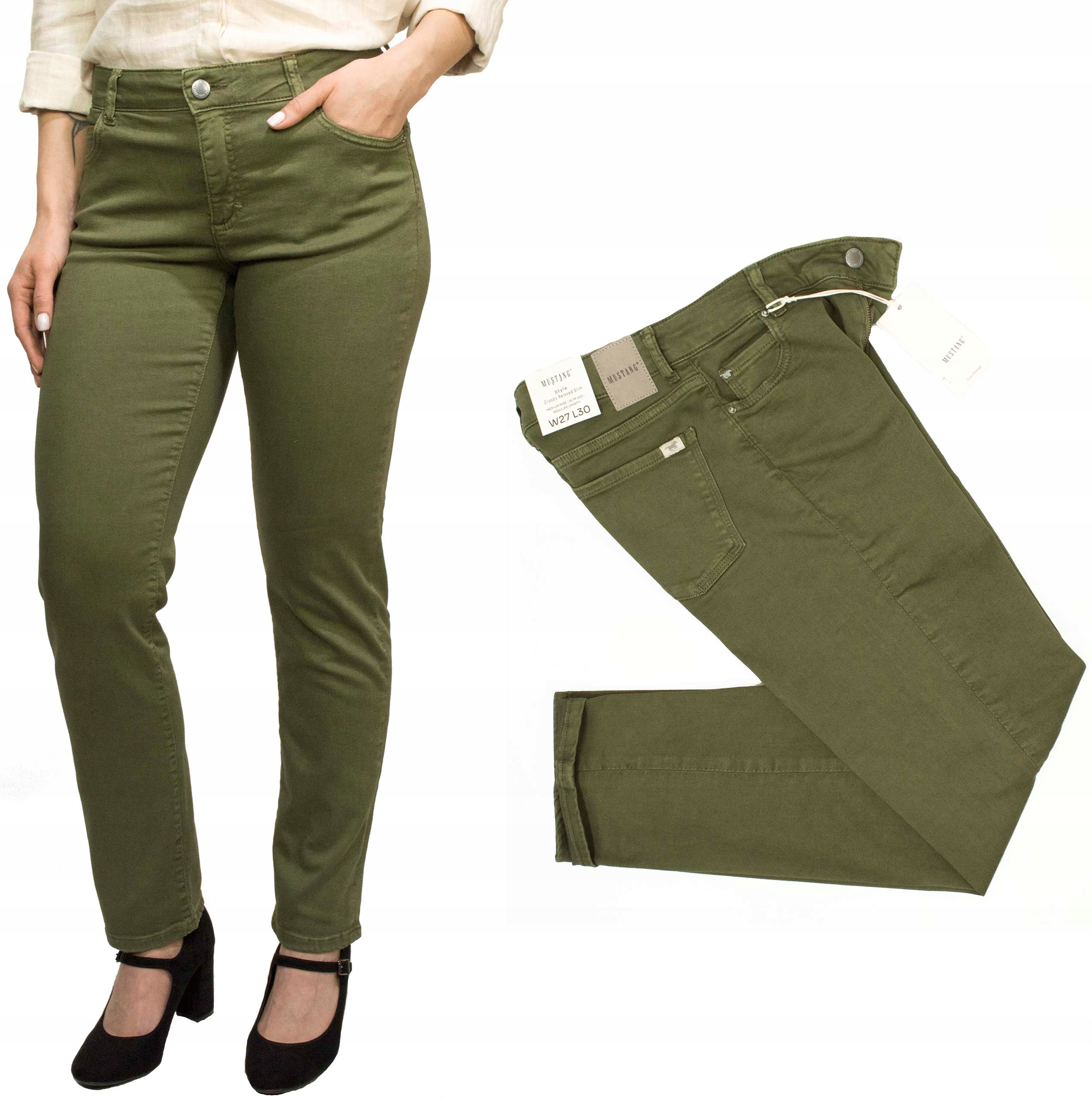 Mustang Crosby Relaxed Slim Winter Moss dámské džínové kalhoty W28 L32