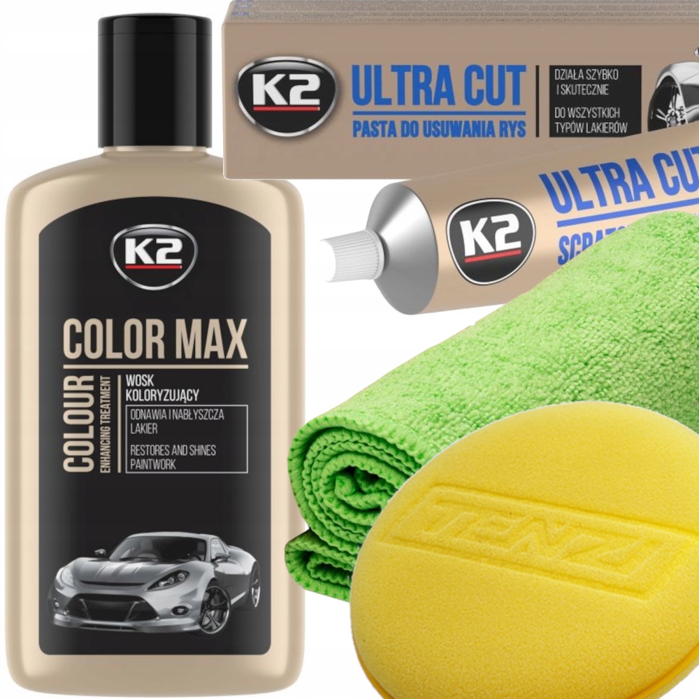 Zestaw Pasta Wosk Koloryzujący Do Usuwania Rys Na Rysy Z Lakieru Czarnego