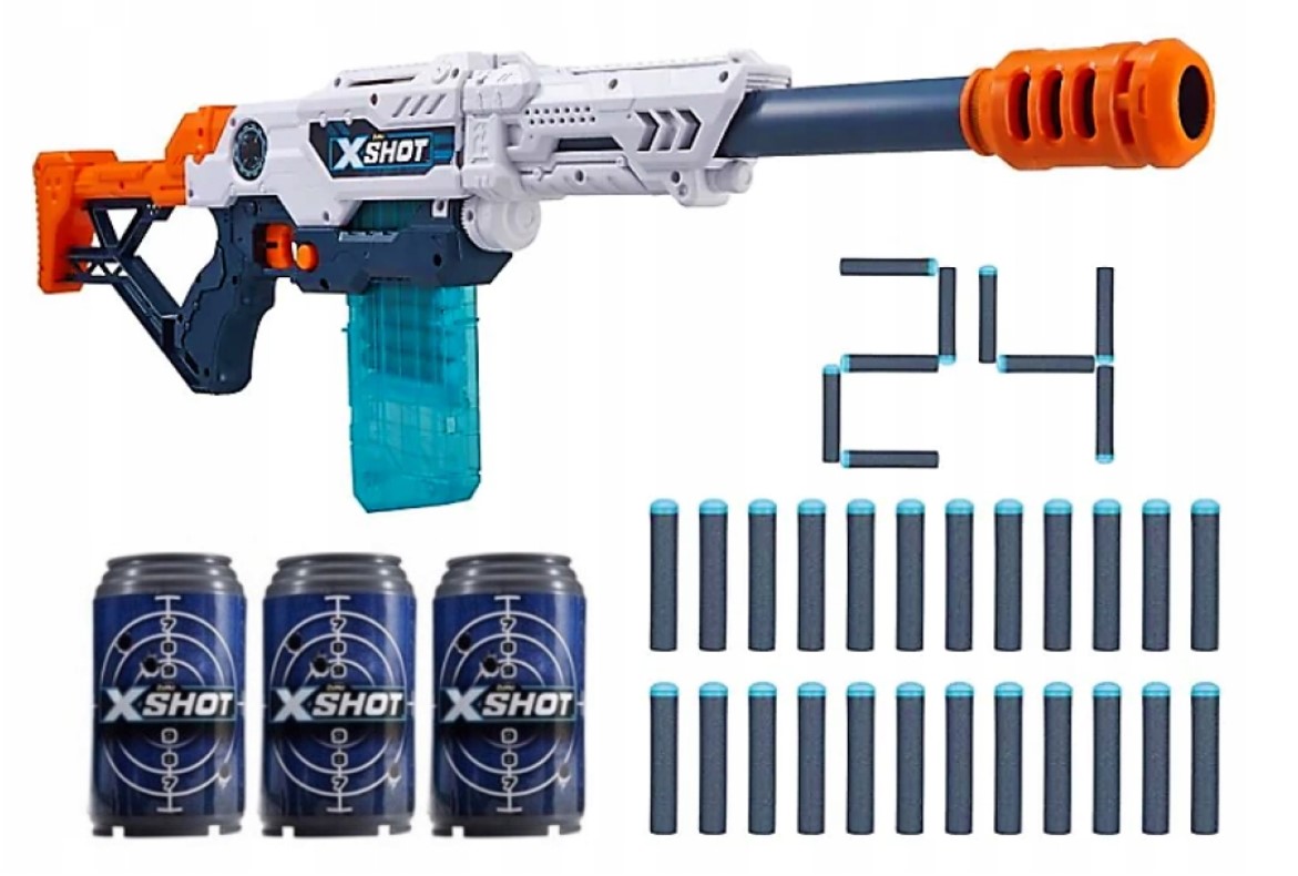 

Pistolet Zabawkowy Xshot Wyrzutnia 24 Strzałki