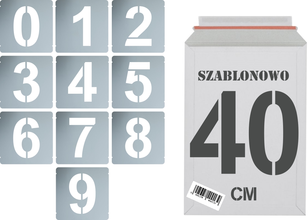 

Szablony malarskie wielorazowe Cyfry 40cm zestaw