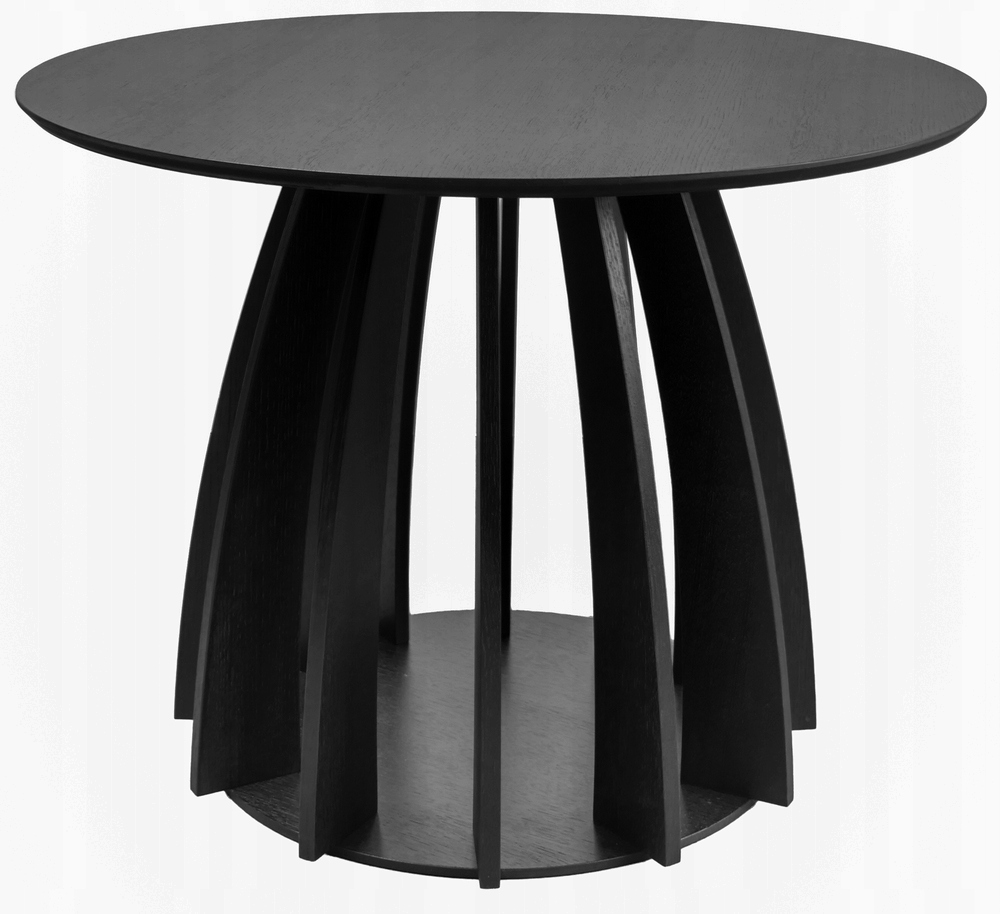 Jídelní stůl kulatý Diciffy 100 cm černá dýha