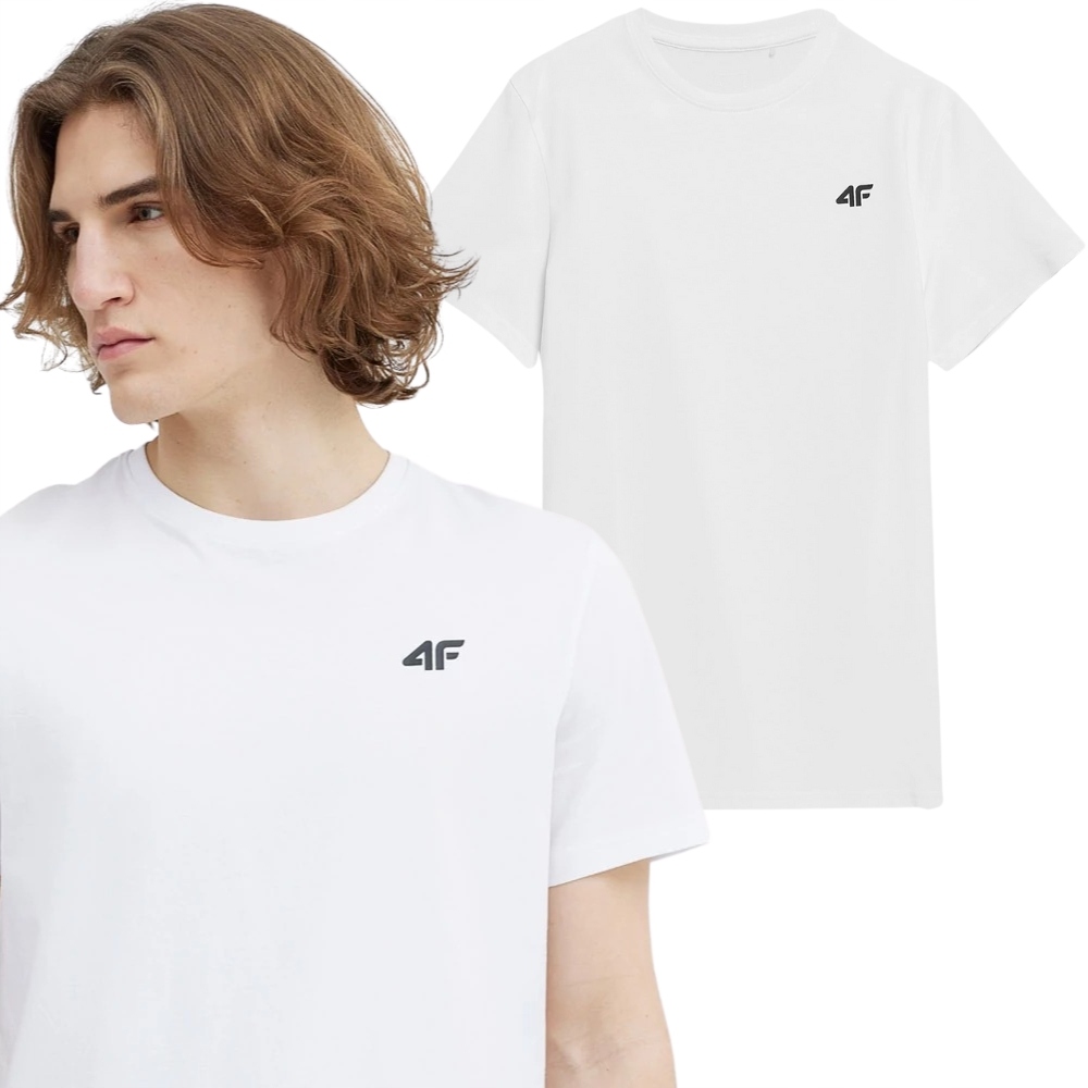 

T-shirt 4F Męski Koszulka Regular Z Bawełny Gładka