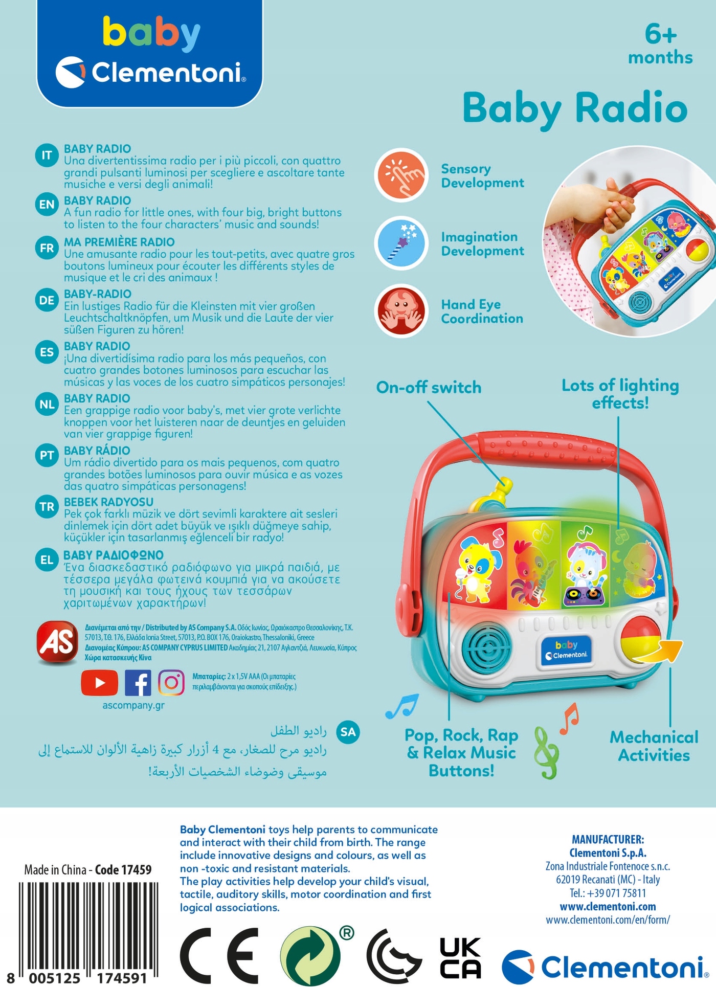 BABY RADIO NAJMŁODSZYCH INTERAKTYWNE 10mies.+ Marka Clementoni
