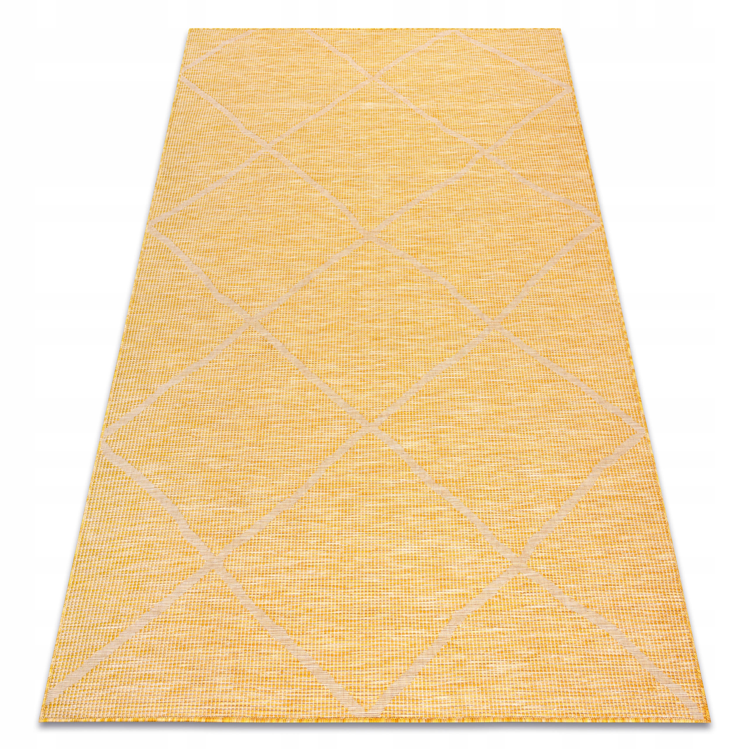 Koberec Šňůrkový Sisal Outdoor Plochý Tkaný Patio 155x220 cm žlutý #D828
