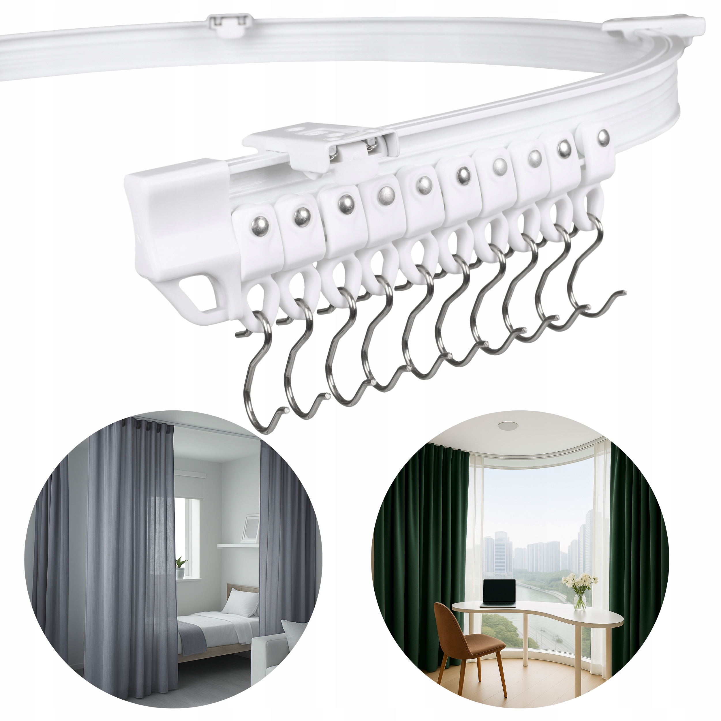 Flexibilní Garnýž pro záclony Garnýž Stropní zavinovací lišta Ohebná 5 M