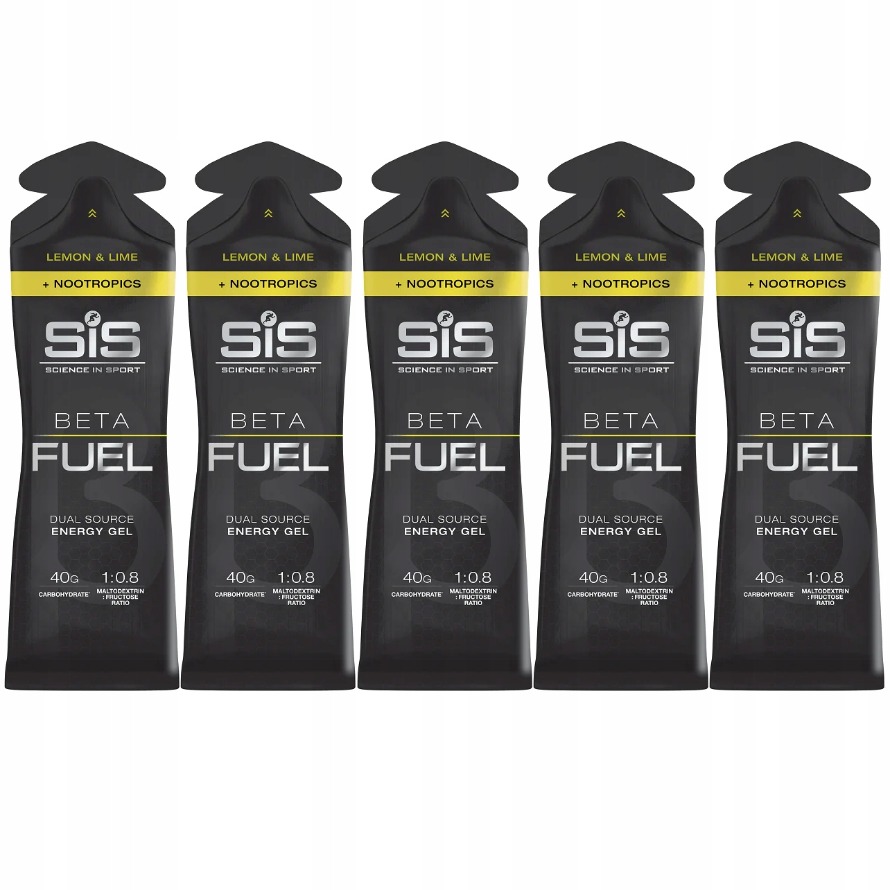 SIS BETA FUEL 5x60ml NOOTROPICS ENERGY GEL KOFEINA+ | Lemon&Lime