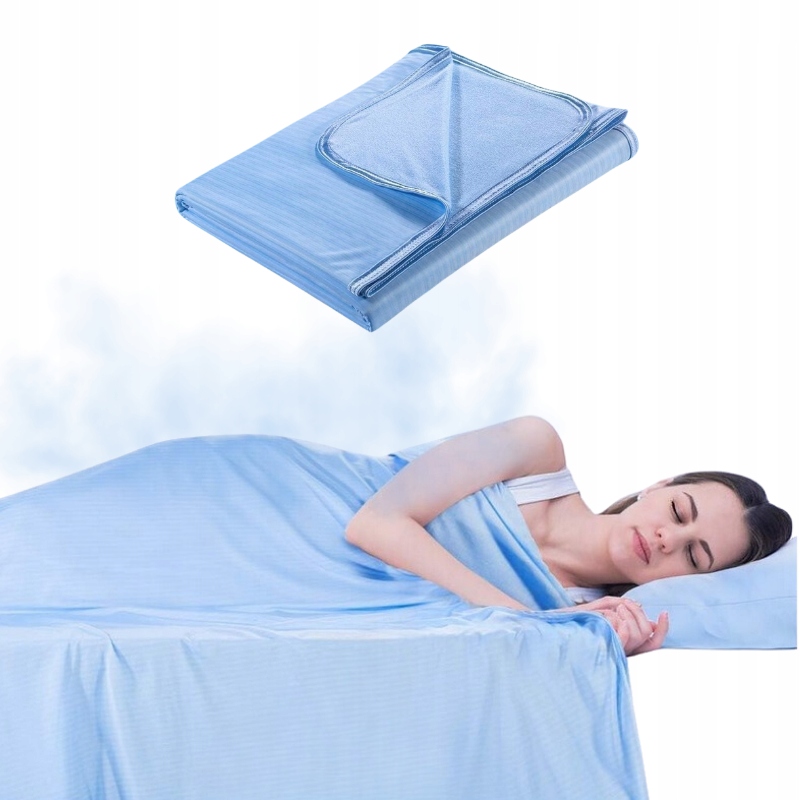 Koc chłodzący letni oddychający antyalergiczny 150x200cm DWUSTRONNY