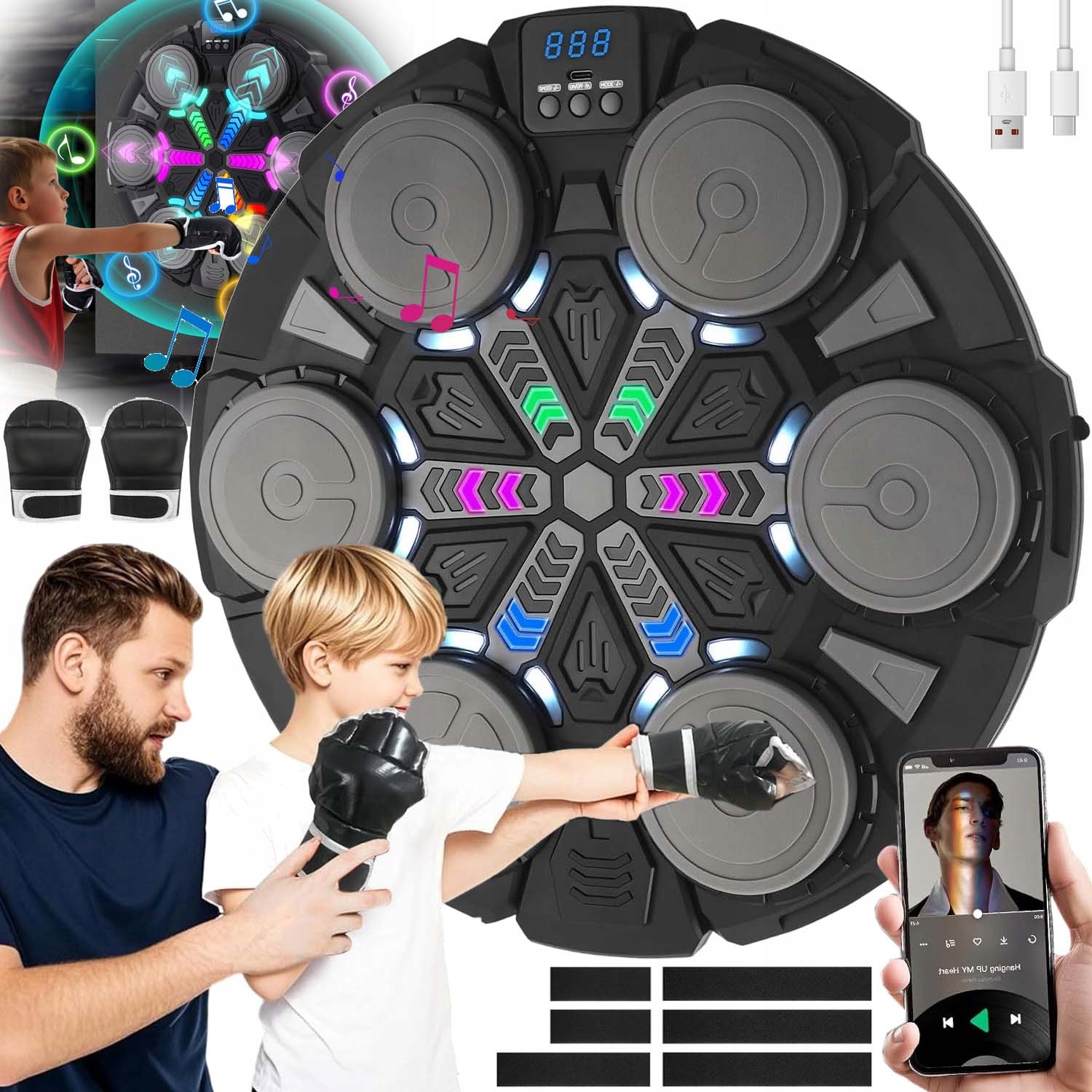 Bluetooth Hudební Boxovací Deska Pro Trénink, Boxování, Výuka Boxu Rukavice
