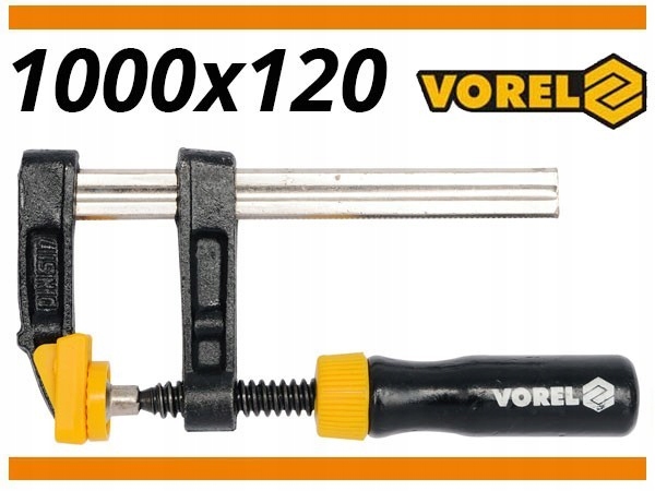 ŚCISK STOLARSKI DUŻY 100 x 12 cm DREWNIANY UCHWYT Marka Vorel