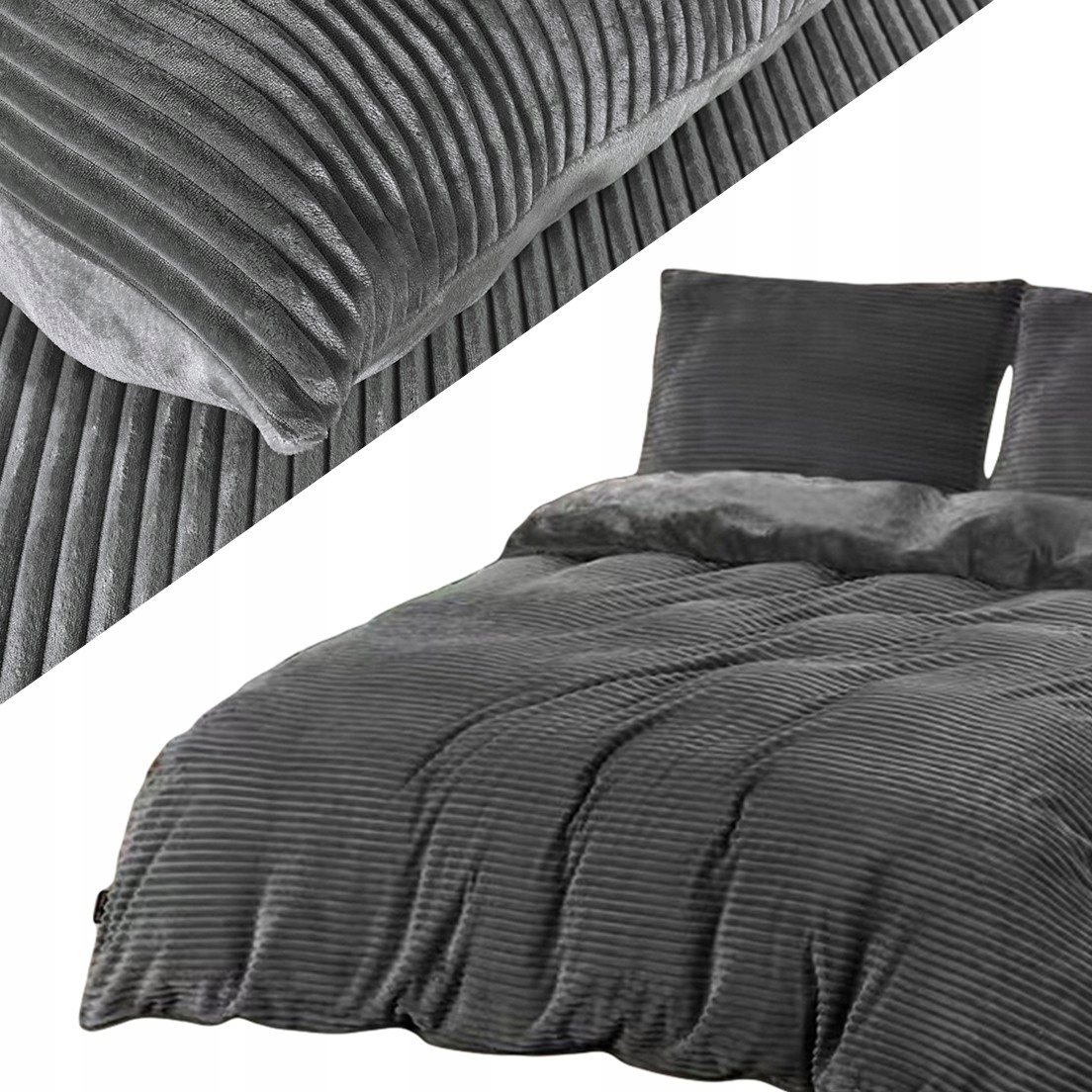 Posteľná Bielizeň 200x220 3ks Obliečky 70x80 Teplé z mikrovlákna Žakárové pásy Ayse