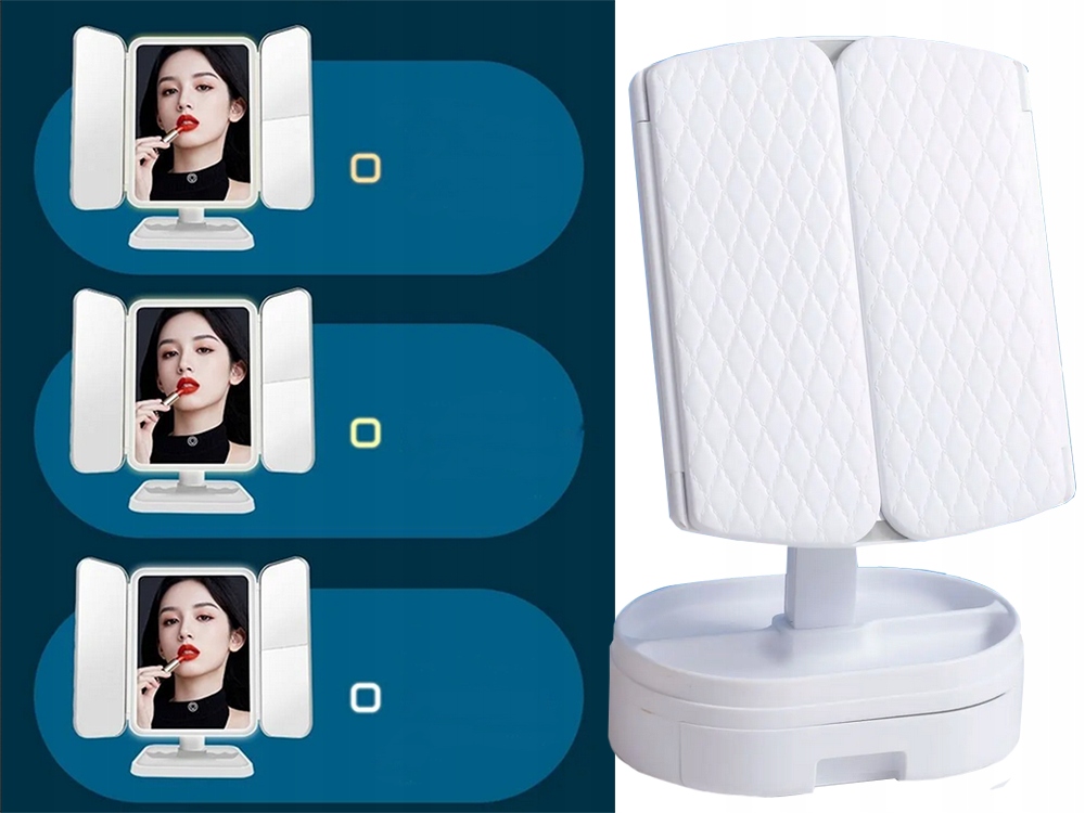 KOSMETICKÉ ZRCÁTKO LED KOSMETICKÉ PODSVÍCENÉ ROZKLÁDACÍ ZVĚTŠOVACÍ Bezpečnostní informace CE