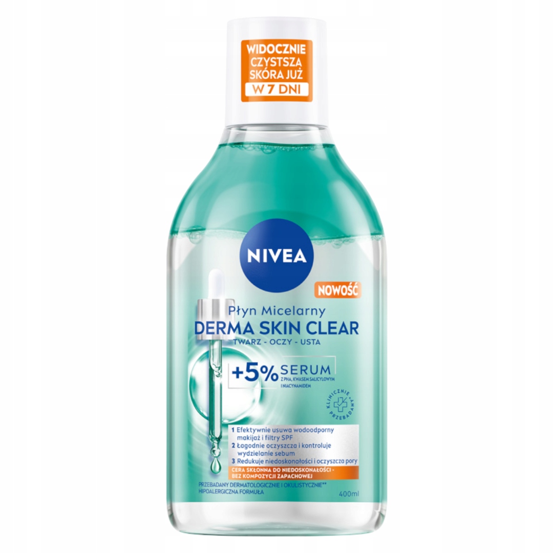 Nivea Derma skin clear Odličovací micelární voda s 5% sérem 400 ml