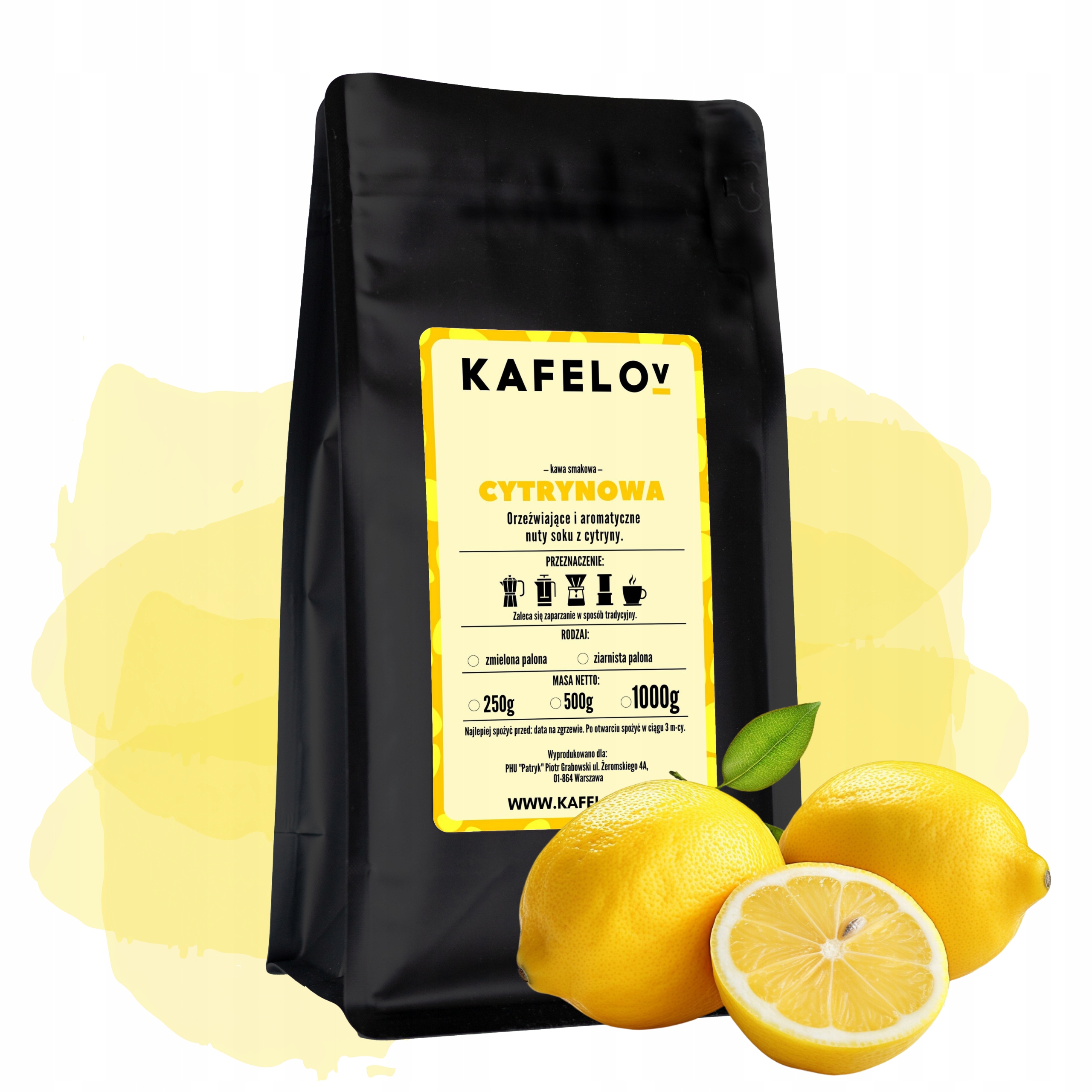 Levně Káva Kafelov příchuť Citronová 1000 g mletá