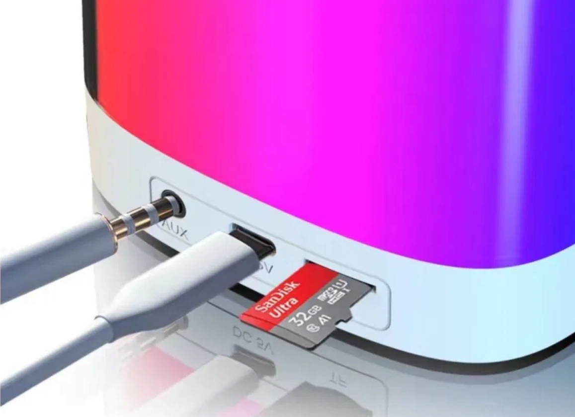 GŁOŚNIK BT ZESTAW KARAOKE DWA MIKROFONY RGB USB SD AUX Kod producenta AMT-TF010