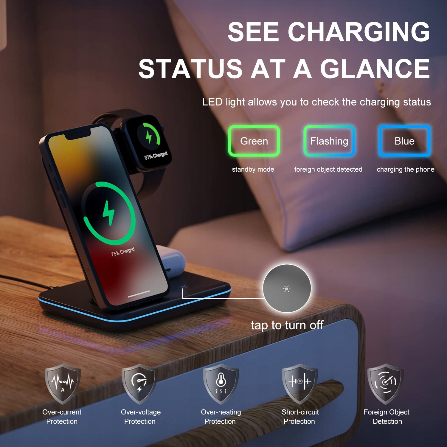 MINTHOUZ Ładowarka Bezprzewodowa z Adapterem 18W dla Apple 3w1 — miniatura 4