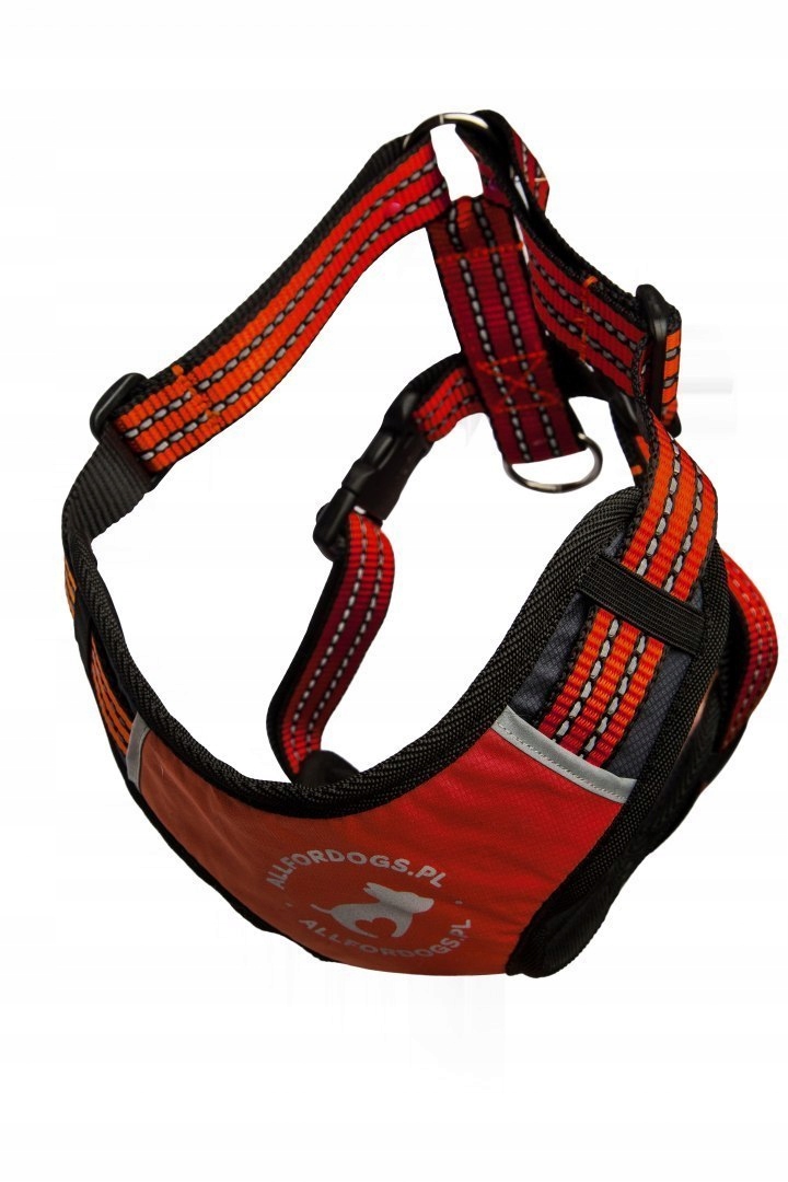 Levně All For Dogs Sportovní Postroj M Červený 60-100cm