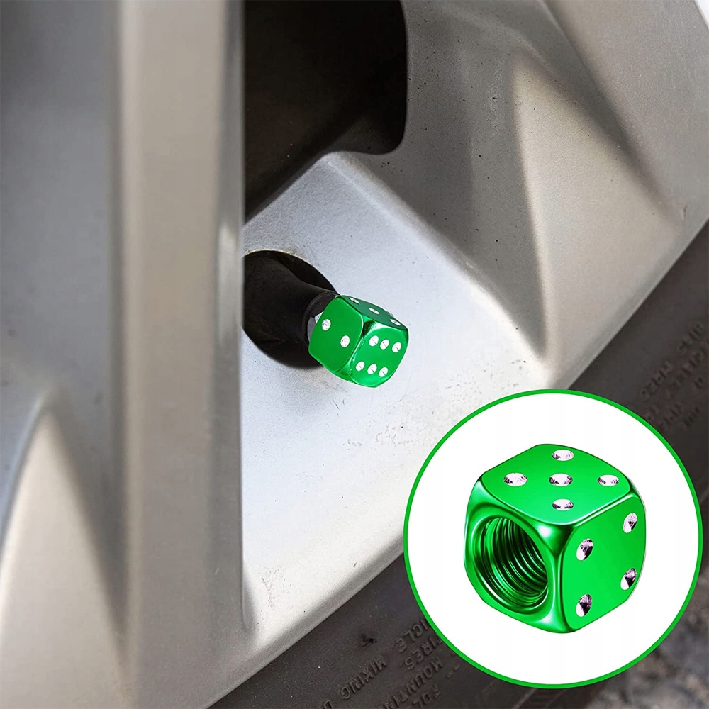 Nakrętki na wentyle kostki do gry aluminiowe 4 sz Kod producenta KOSTKI-ZIELONE
