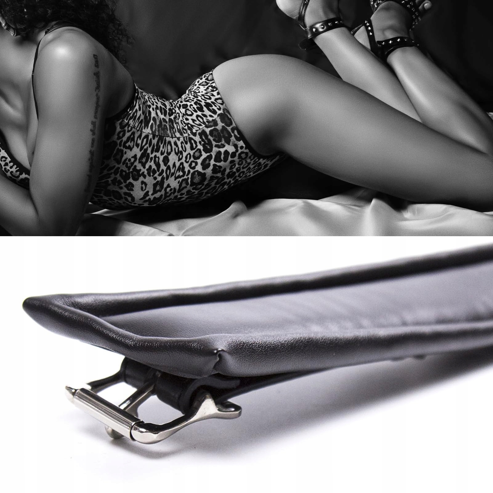 YUZHO Obroża Damska Regulowana Skórzana Z Łańcuchem BDSM Bondage Fetysz — miniatura 7
