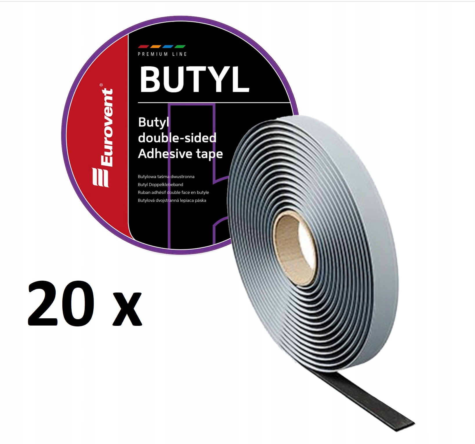20x Butylová páska obojstranná 15 mm x 25 m Eurovent Butyl