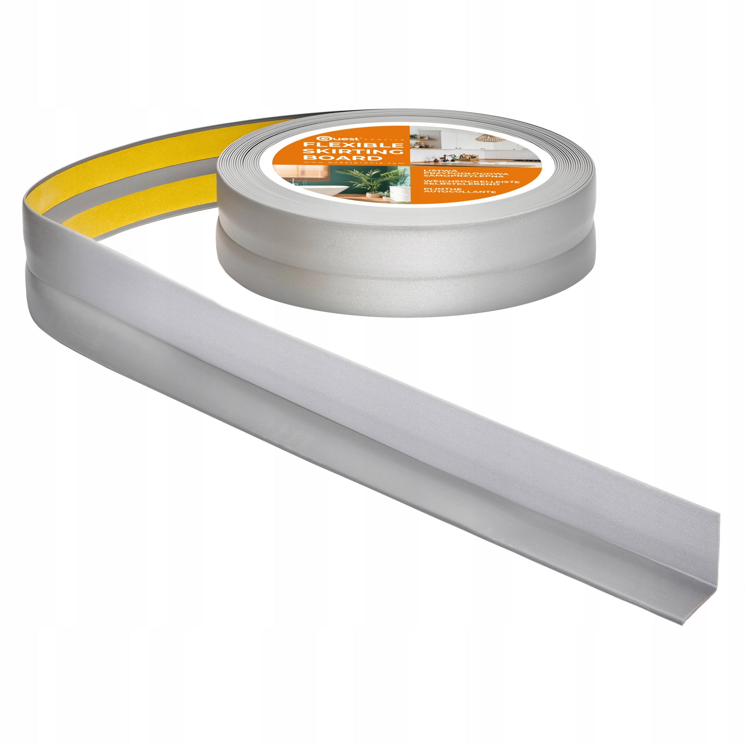 Samolepiaca dokončovacia lišta strieborná Pvc 25x25 mm 15 m