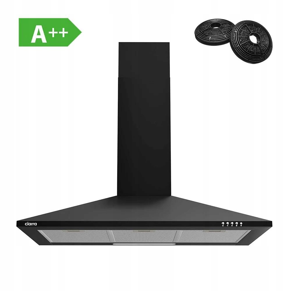 Nástěnná digestoř Ciarra CBCB9201-B 90 cm 370 m³/h Černá