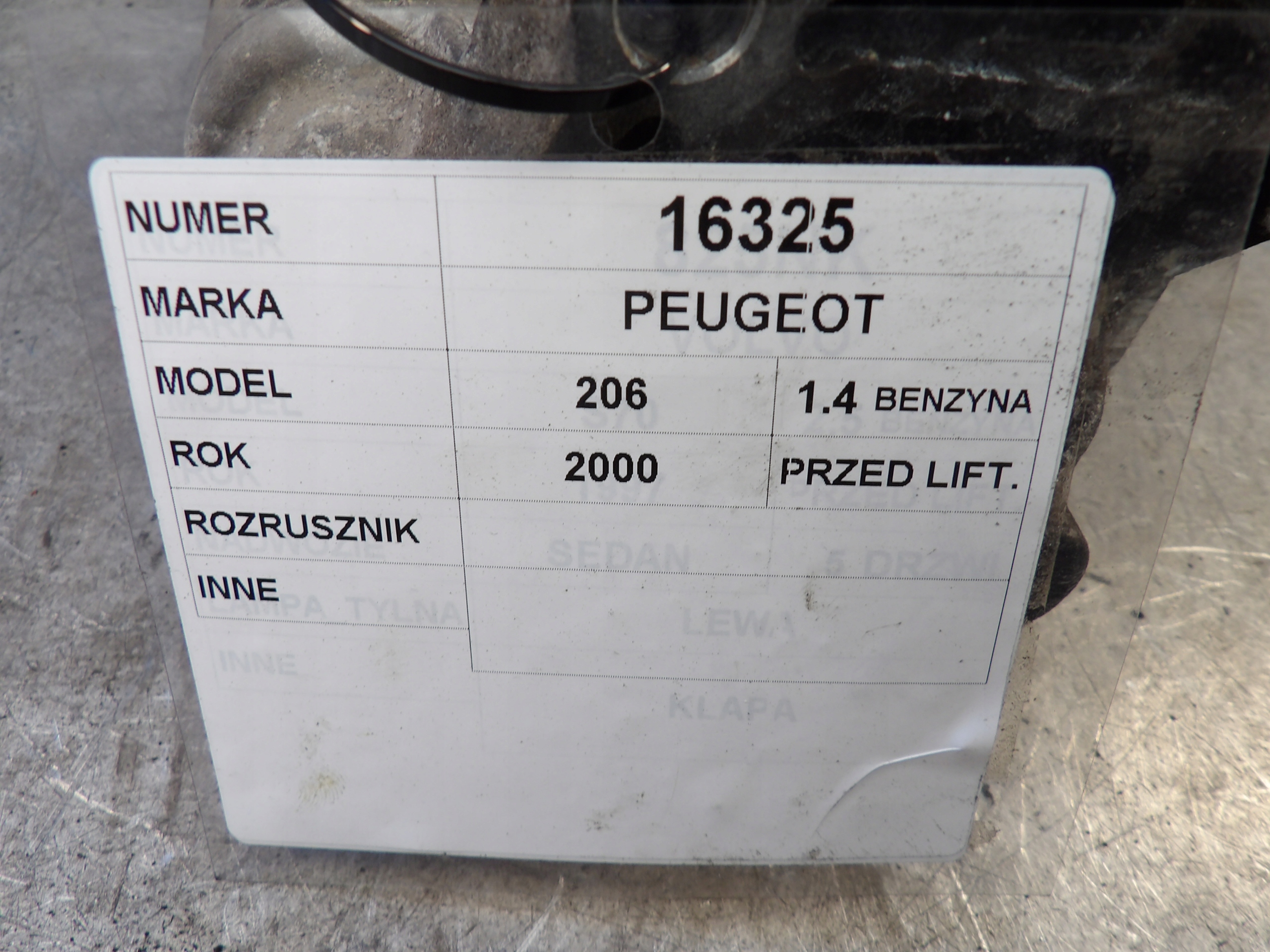 Peugeot 206 starter D6RA572