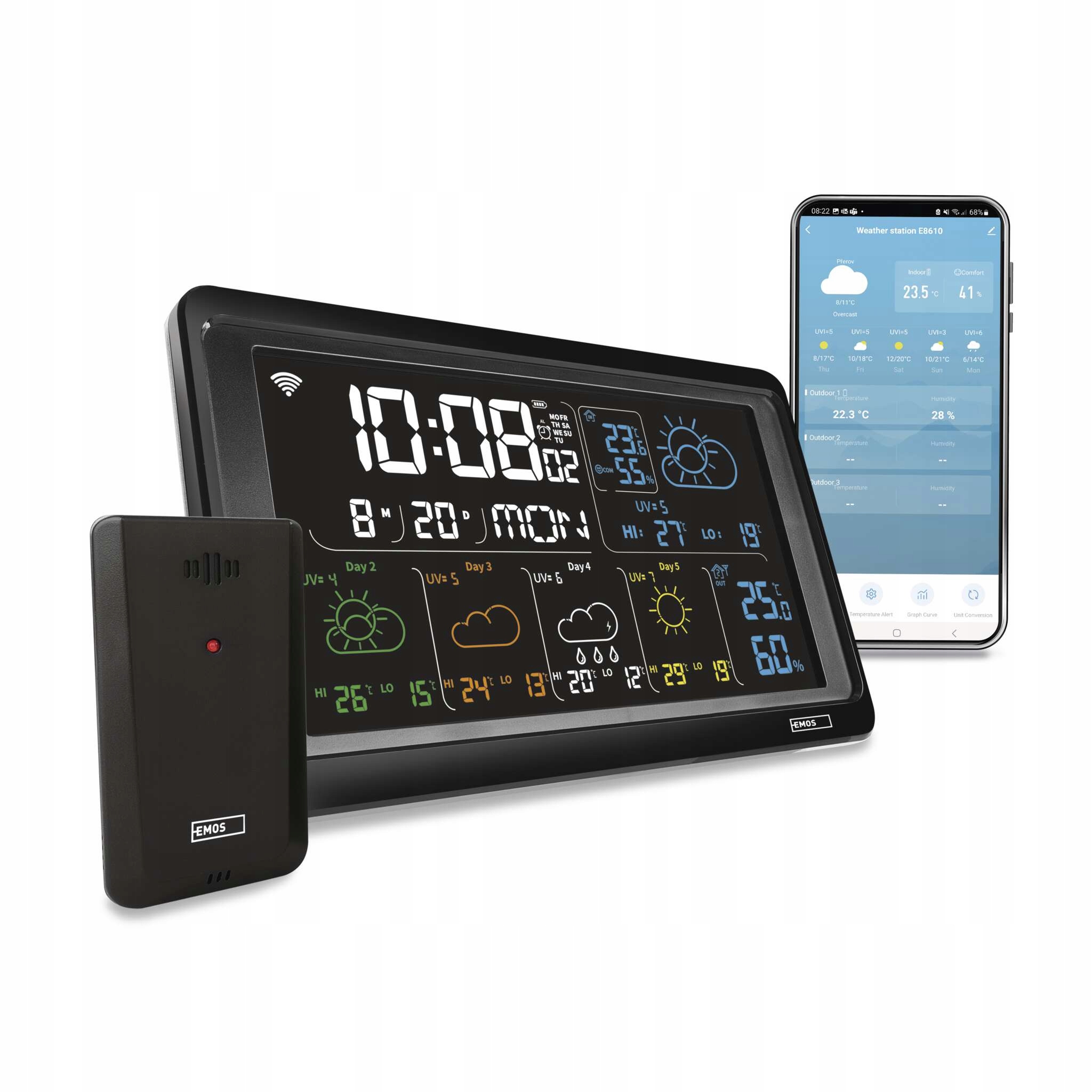 Emos GoSmart WiFi meteostanice s čidlem E8610