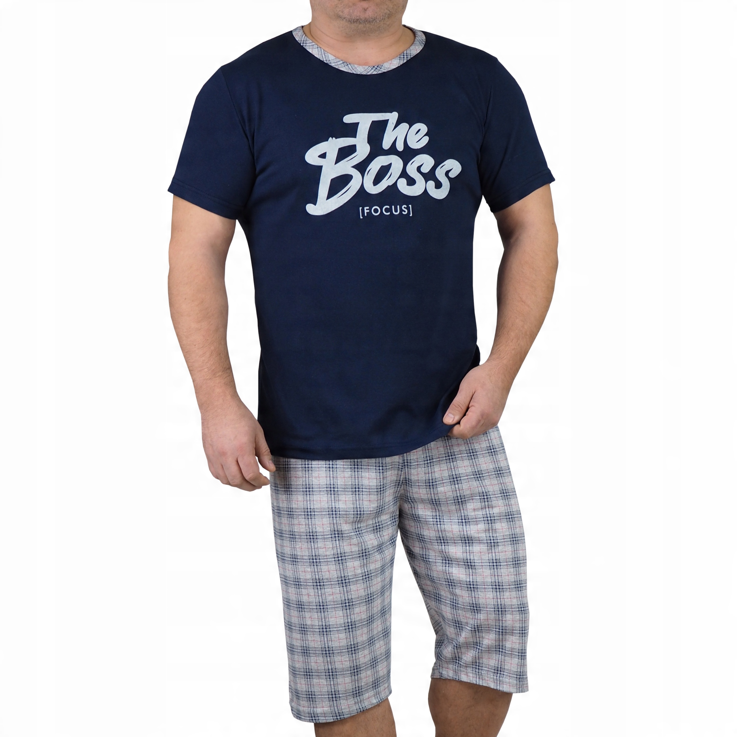 

Piżama Męska rybaczki krata kratka wygodna - 2XL