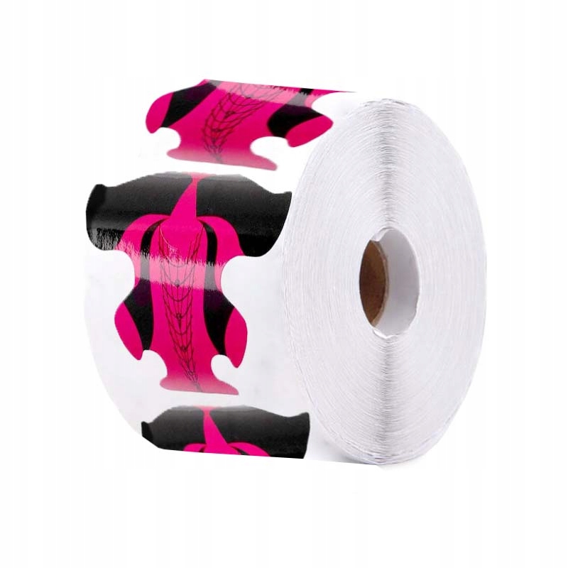 Formy Do Paznokci Szablony Szerokie Do Przedłużania 500szt Czarno-Różowe Liczba sztuk 500 szt.