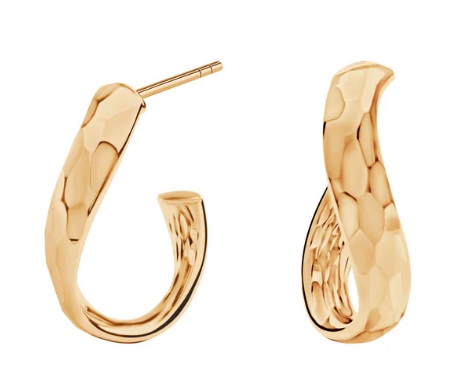 Złote Kolczyki Młotkowane KX21093 Verona Jewellery